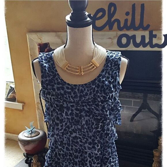🏜🏜 PSEUDO ANIMAL PRINT LAYERED TANK - Picture 1 of 5